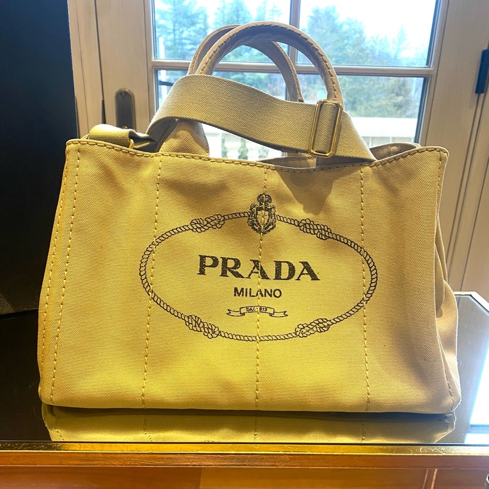 Authentic Prada Canapa Corda Large Tote with original box, and certificate.